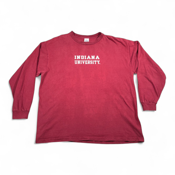 Vintage Indiana University Shirt Adult EXTRA LARGE Red College Hoosiers NCAA 90s - Picture 1 of 7